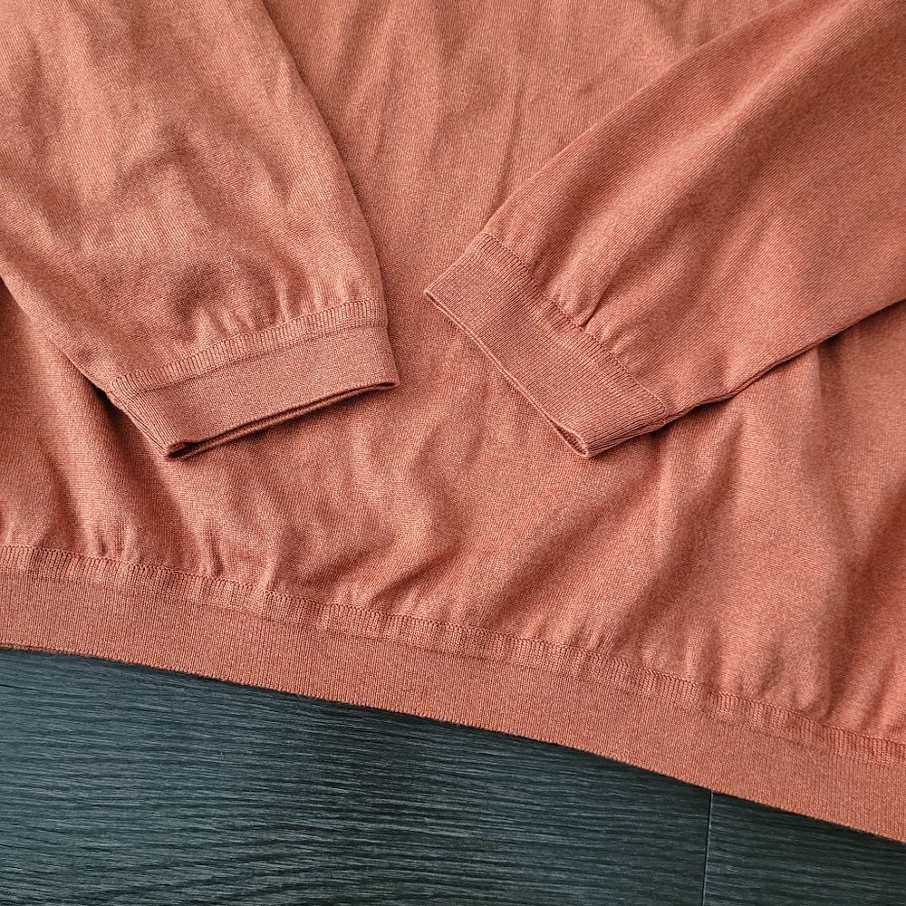 Maus And Hoffman Mock Neck knit Sweater Orange Men's XXL Lightweight Pullover - Picture 6 of 7